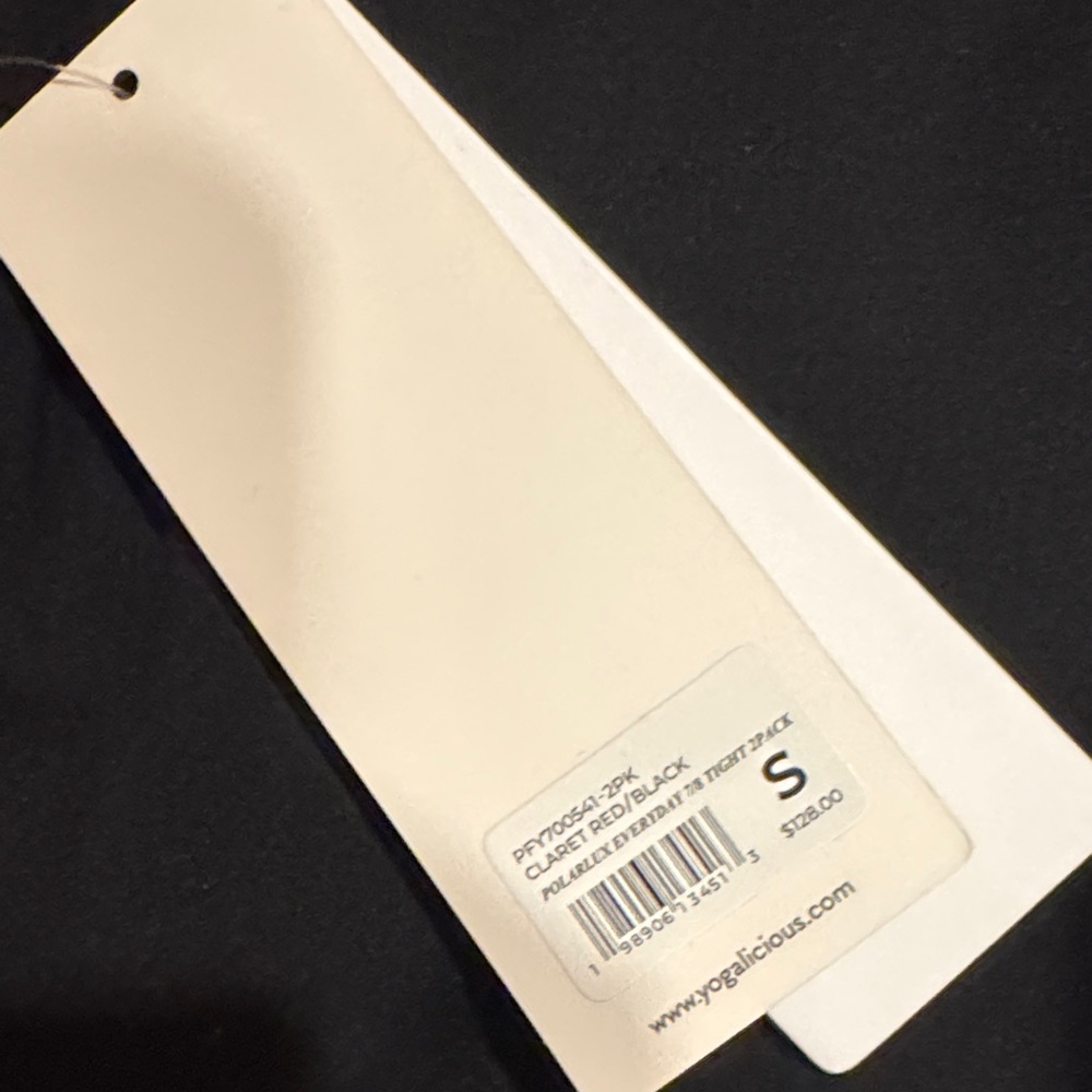 Yogalicious 2 pack black and claret red Leggings - Picture 5 of 8